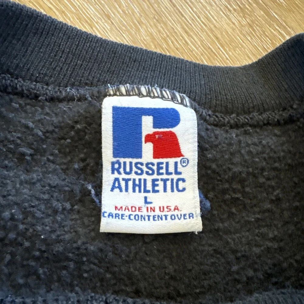 Russell Athletic Sweatshirt Mens L 105 WQSB County Alabama‎ Radio 90s Vtg Black